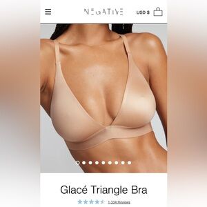 Negative Underwear Glacé Triangle Bra in "buff" size 0 (30a-32b)